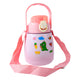 Stainless Steel Vacuum Insulated Water Bottle with Handle & Sticker (700 ML)