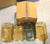 Premium Ribbed Transparent Storage Basket with Gold Handle – Multipurpose Kitchen &amp; Home Organizer Box (25x14cm / 4 Pc)